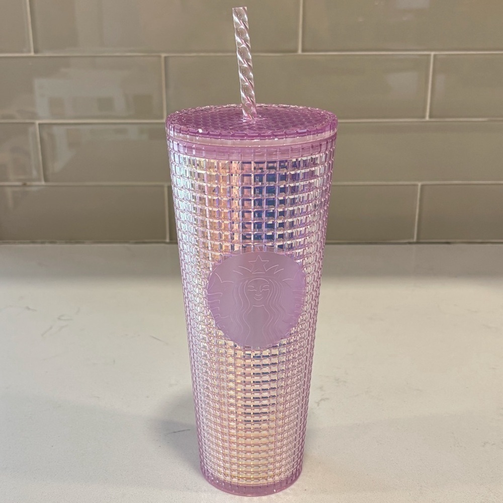 Starbucks Pink Grid Venti Tumbler 24 Oz